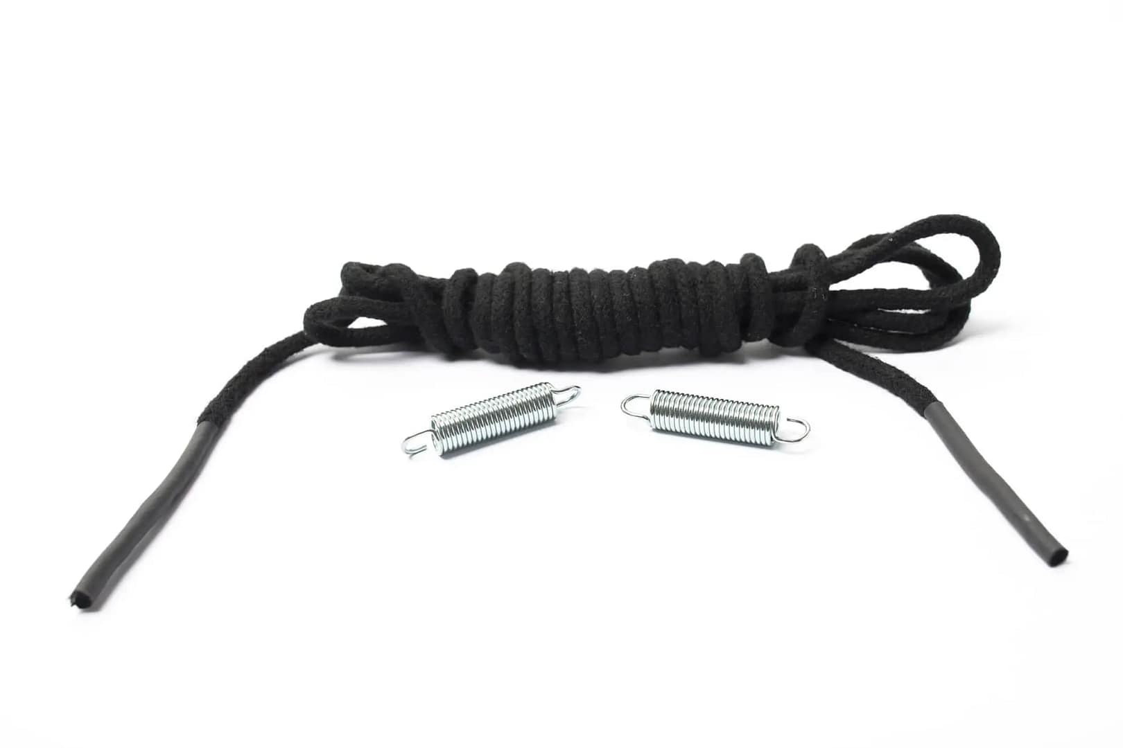 Cotton cord with rubber ends and two springs