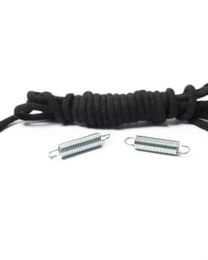Cotton cord with rubber ends and two springs
